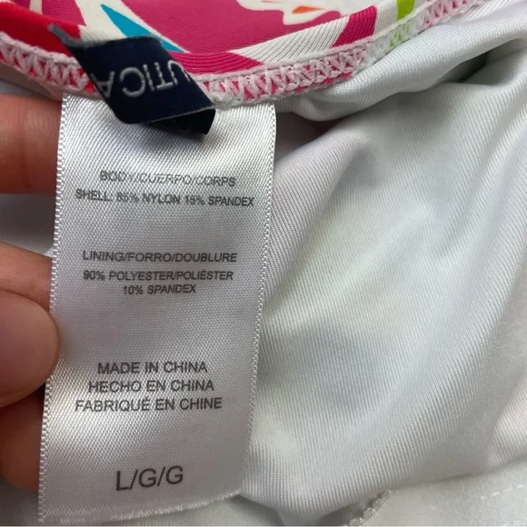 NAUTICA Tropical Open Back Criss Cross Vibrant One Piece Bathing Suit - Picture 11 of 16